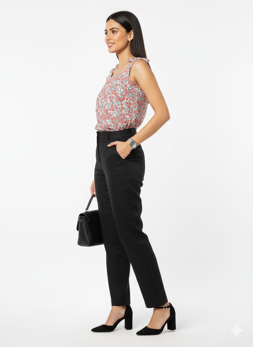 Kapdu Pure Cotton Grey And Peach Dori Top